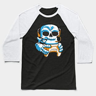 skull-gamer-with-joystick Baseball T-Shirt